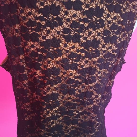 Kathleen Kirkwood Y2K Black Lace Overlay Sleeveless Blouse (NWT!) (Size L) - Picture 6 of 9